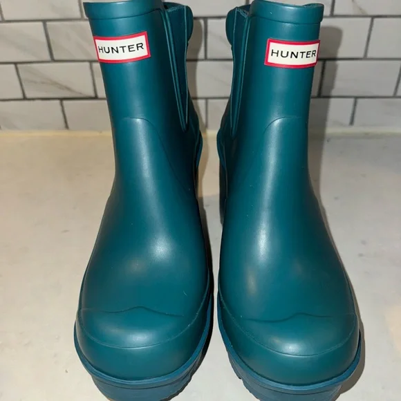 RARE Hunter Block Heel Chelsea Rain Boots - Picture 5 of 7
